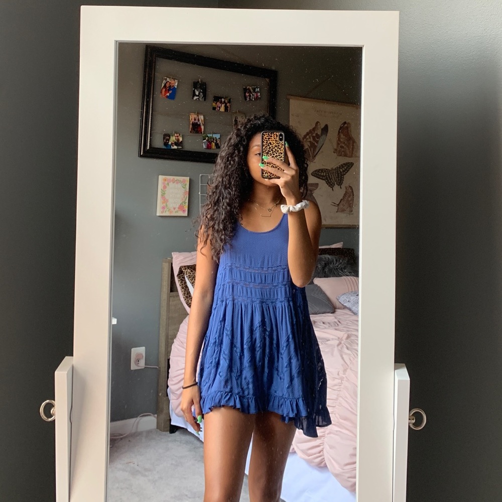 Free people voile and lace trapeze slip